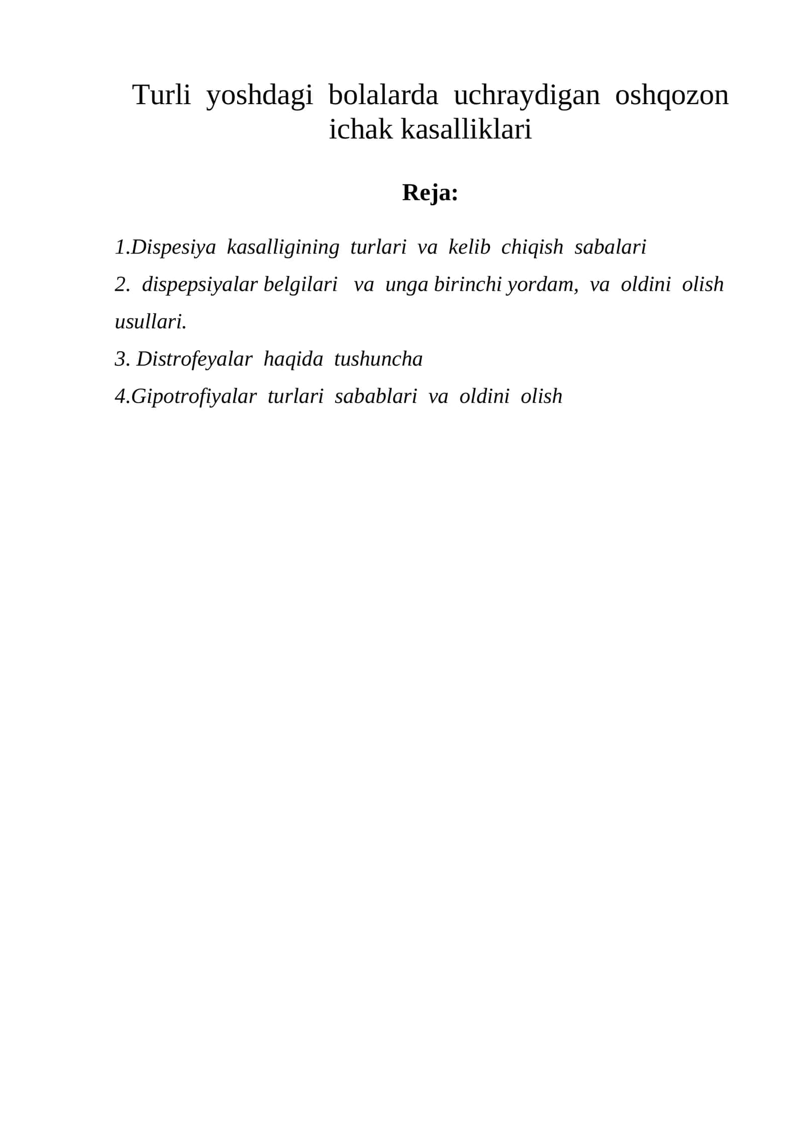 Dispepsiyalar va ularning oldini olish 1