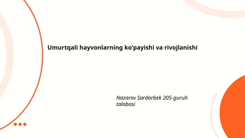 Umurtqali hayvonlarning ko'payish usullari 1