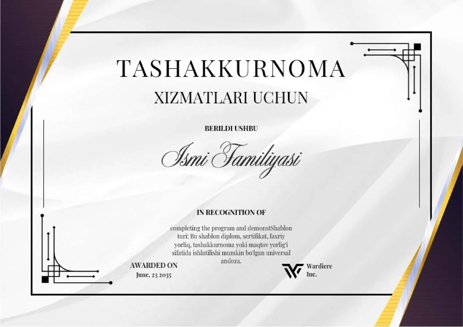 TASHAKKURNOMA 1