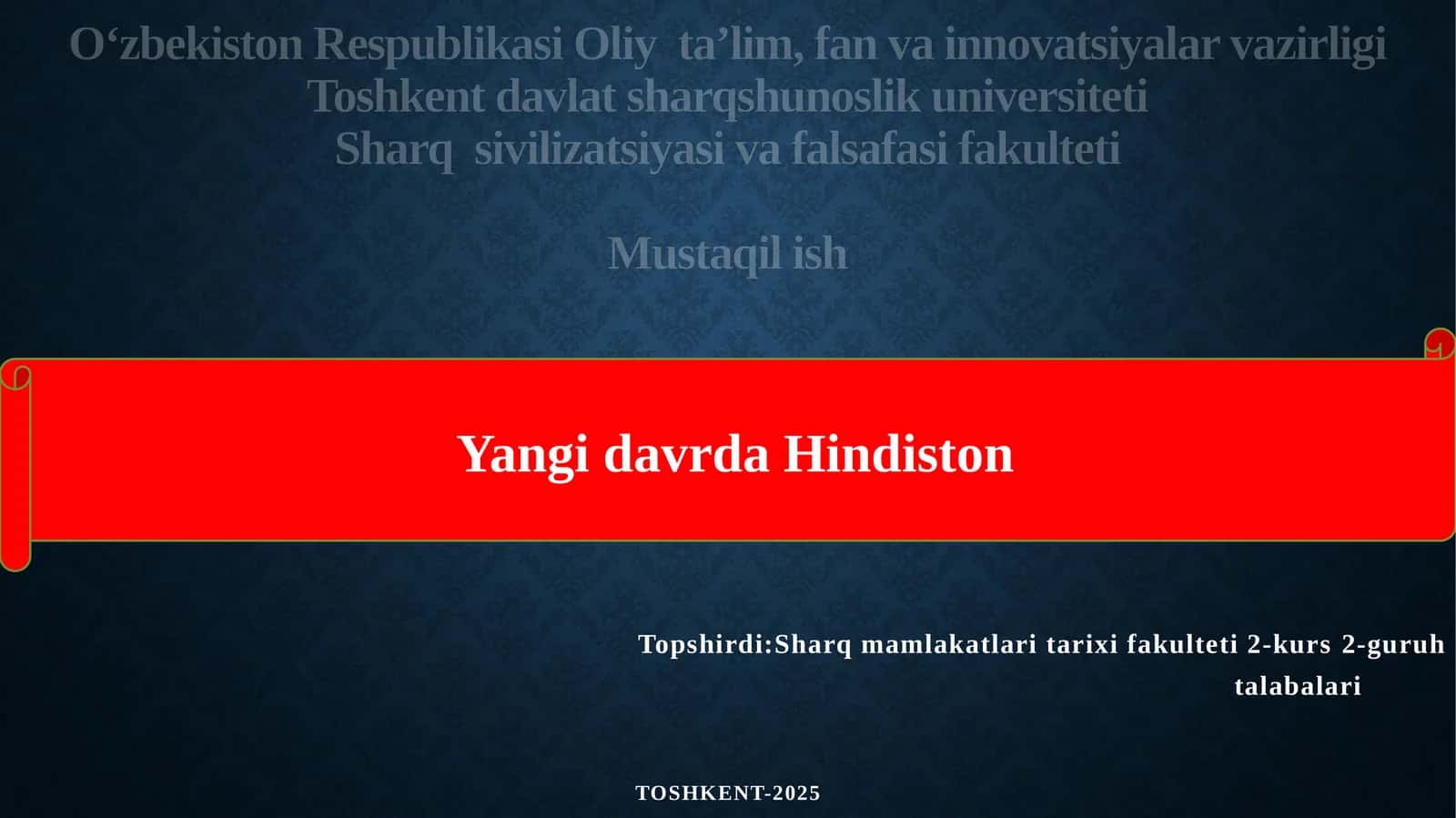 Yangidavrda Hindiston 1
