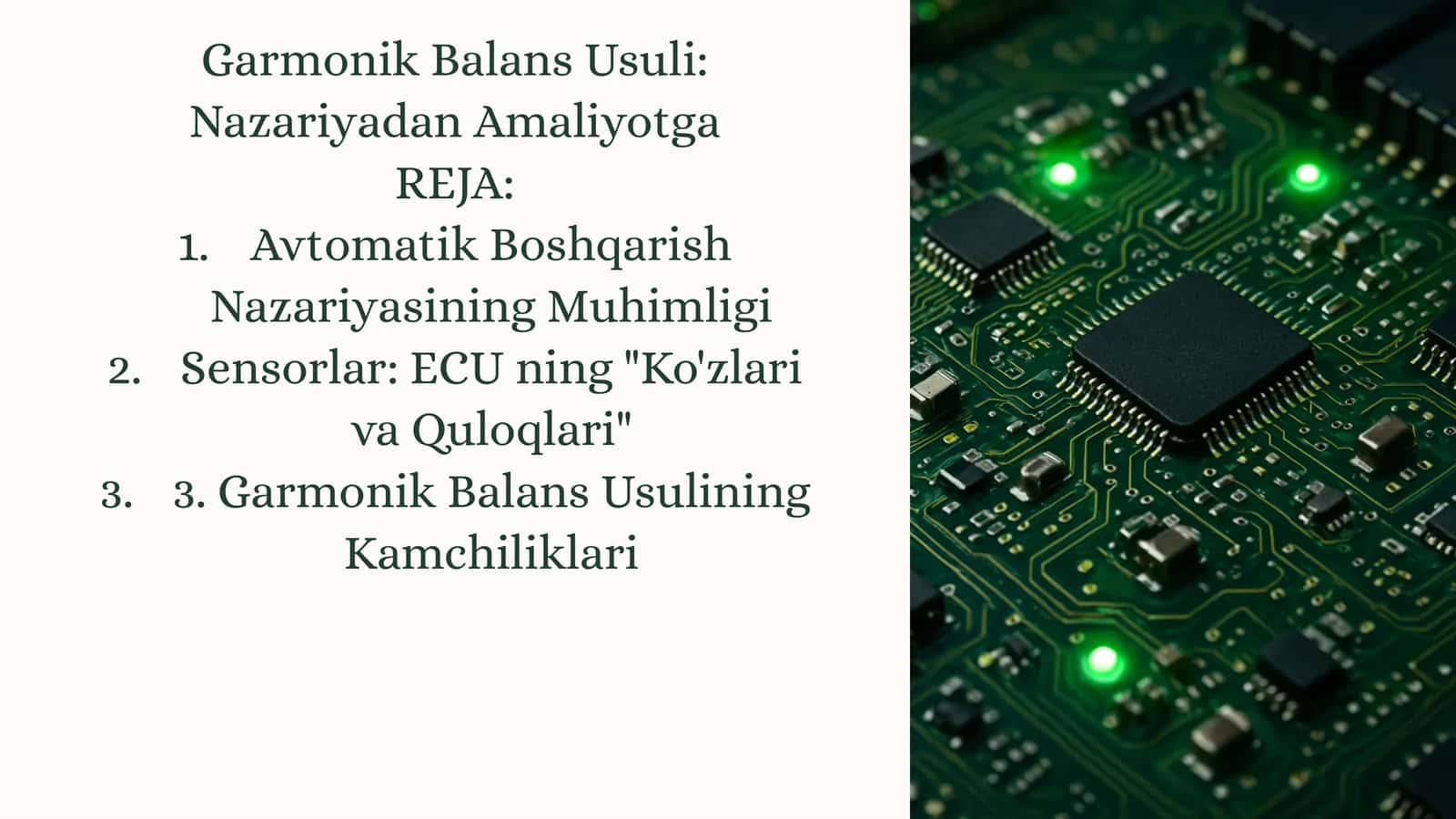 Garmonik Balans Usuli:NazariyadanAmaliyotga 1
