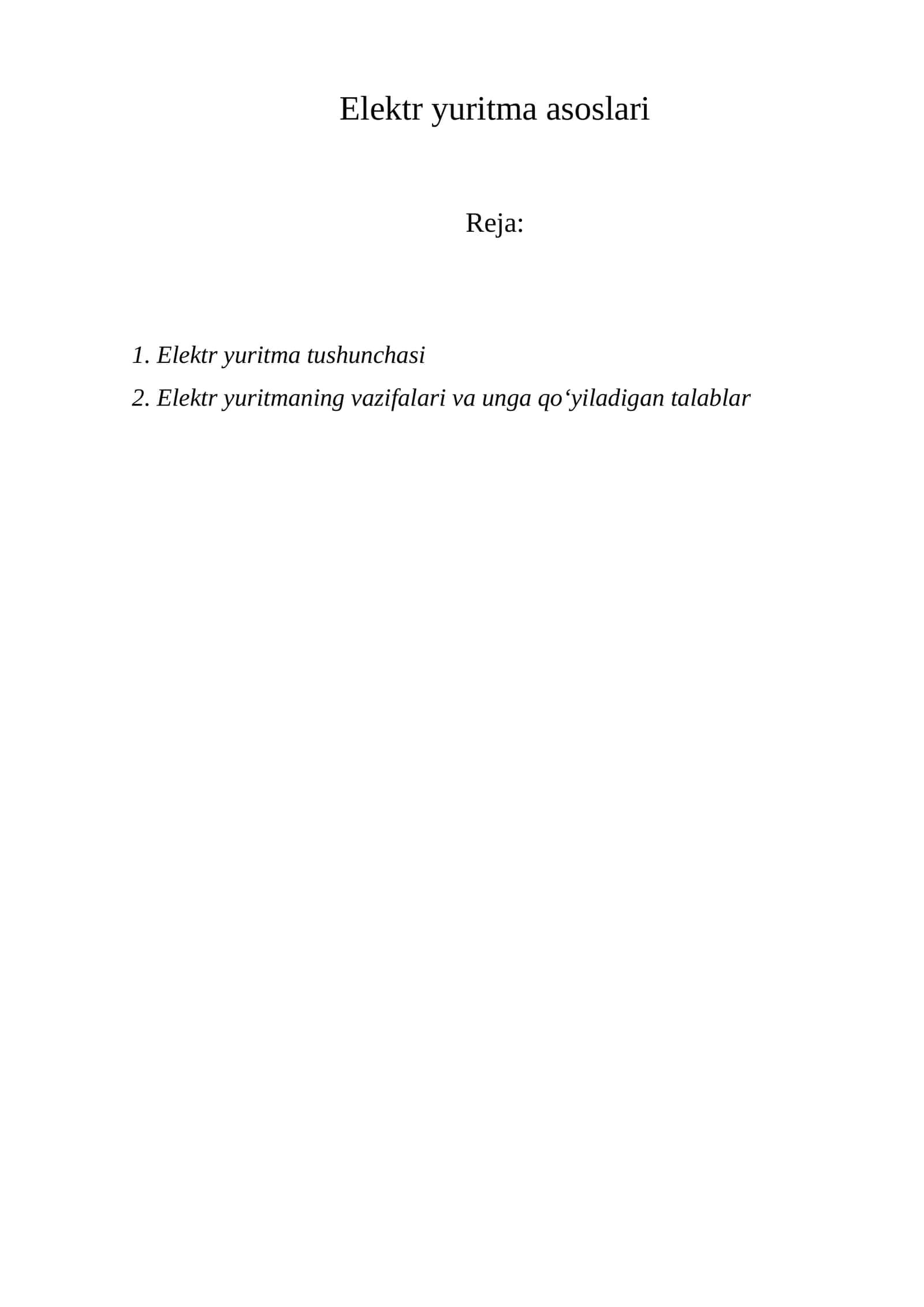 Elektr yuritma asoslari 1