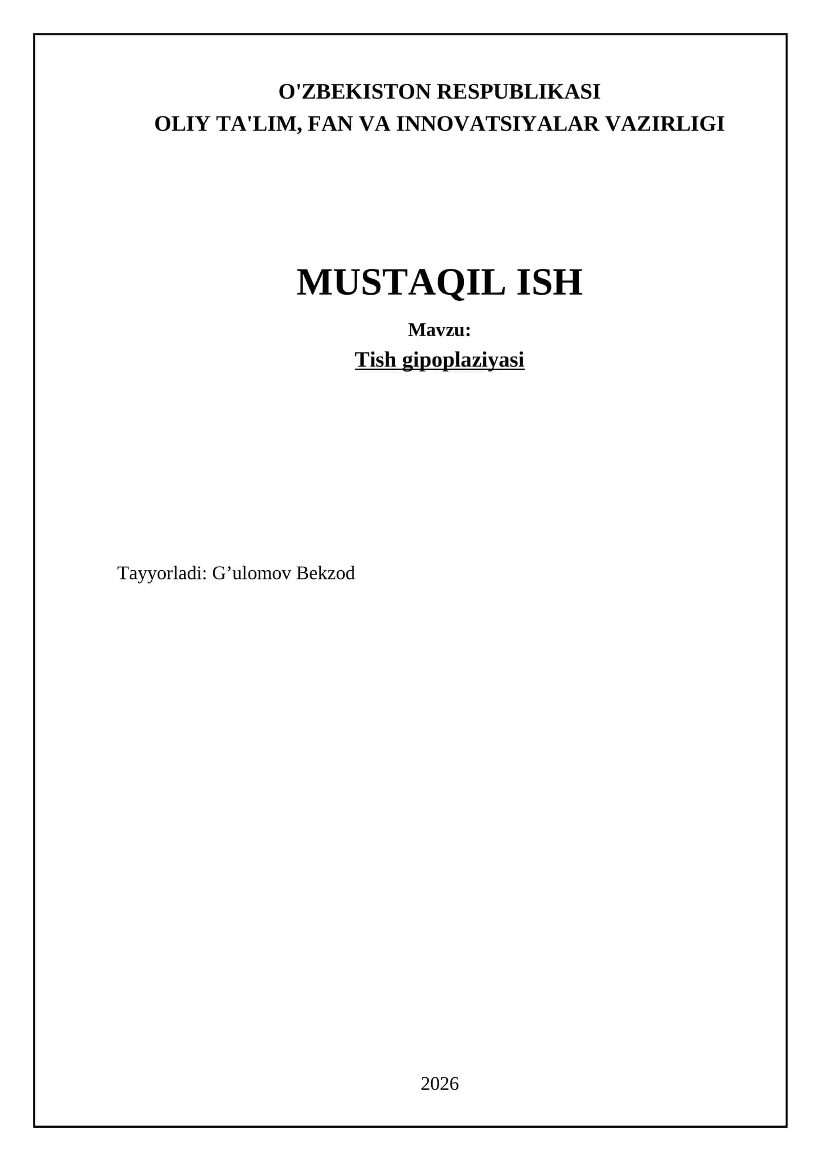 Tish gipoplaziyasi 1