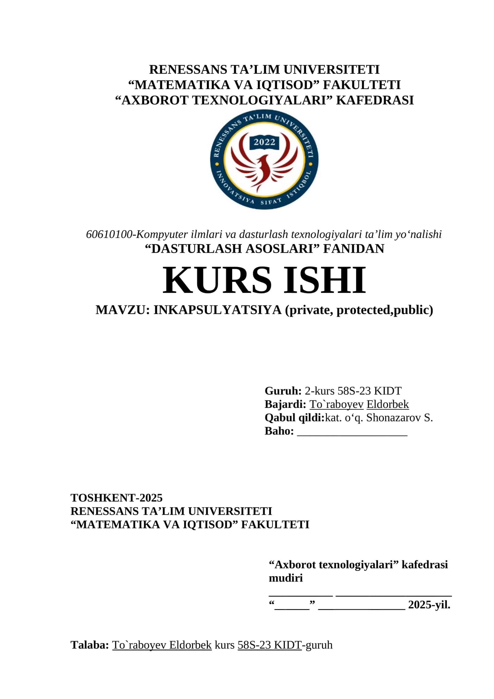 INKAPSULYATSIYA 1