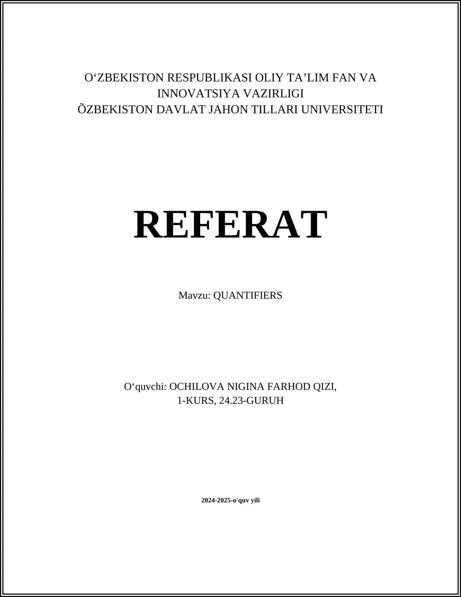 QUANTIFIERS 1