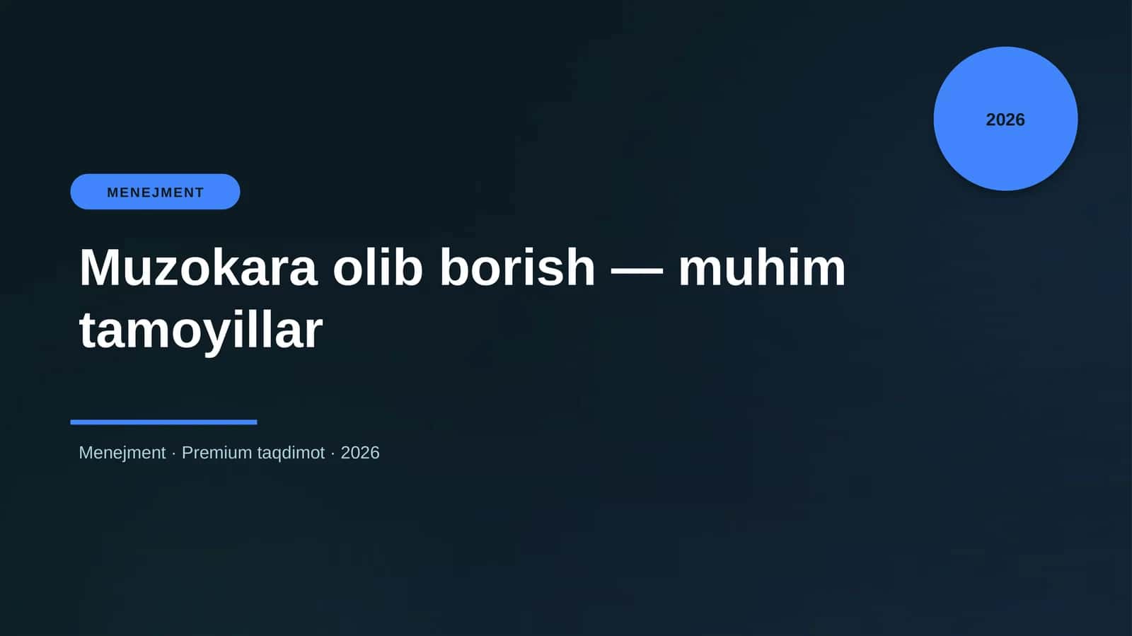 Muzokara olib borish — muhim tamoyillar 1