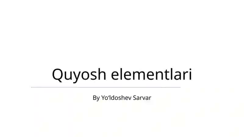 Quyosh elementlari