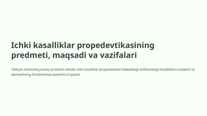 Ichki kasalliklar propedevtikasi 1