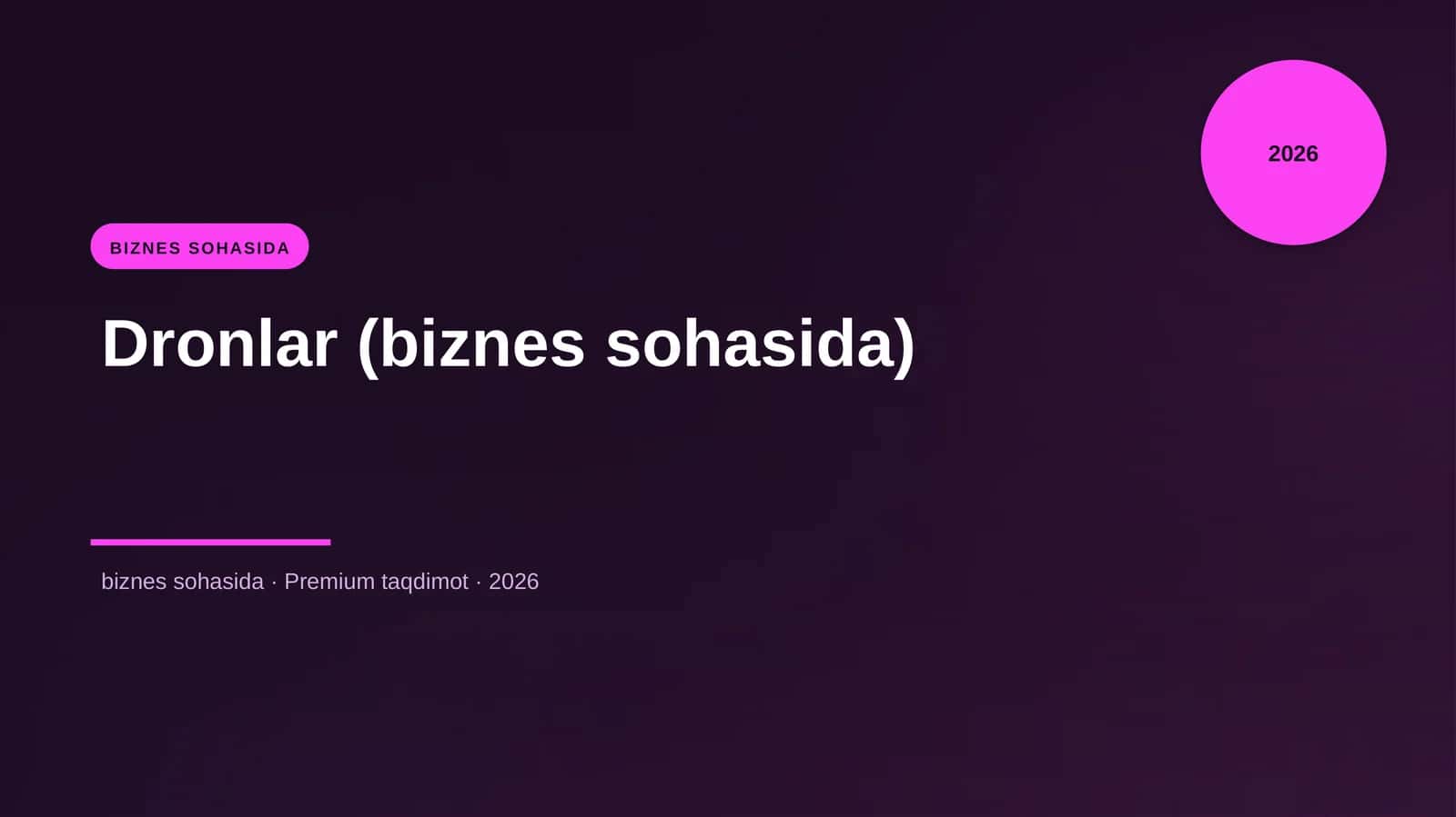Dronlar (biznes sohasida) 1
