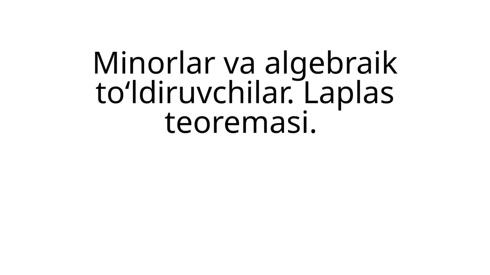 Laplas teoremasi 1