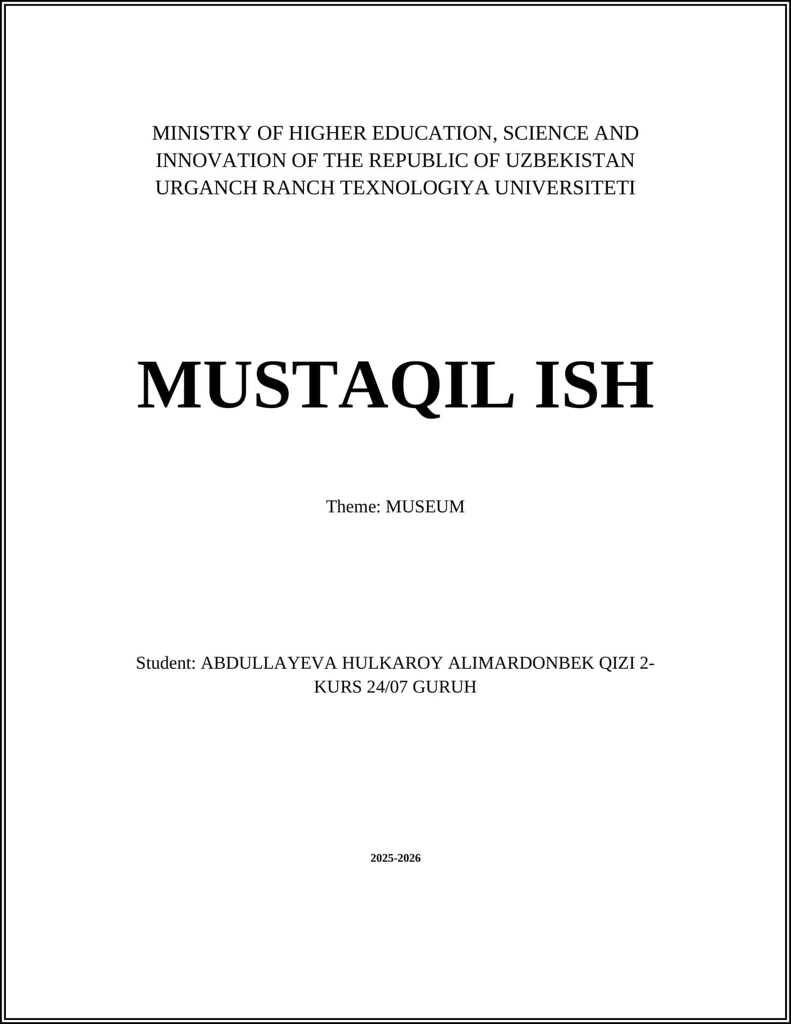 Museum Curation Course 1