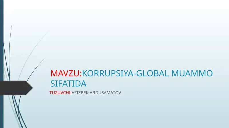 KORRUPSIYA-GLOBAL MUAMMO SIFATIDA 1