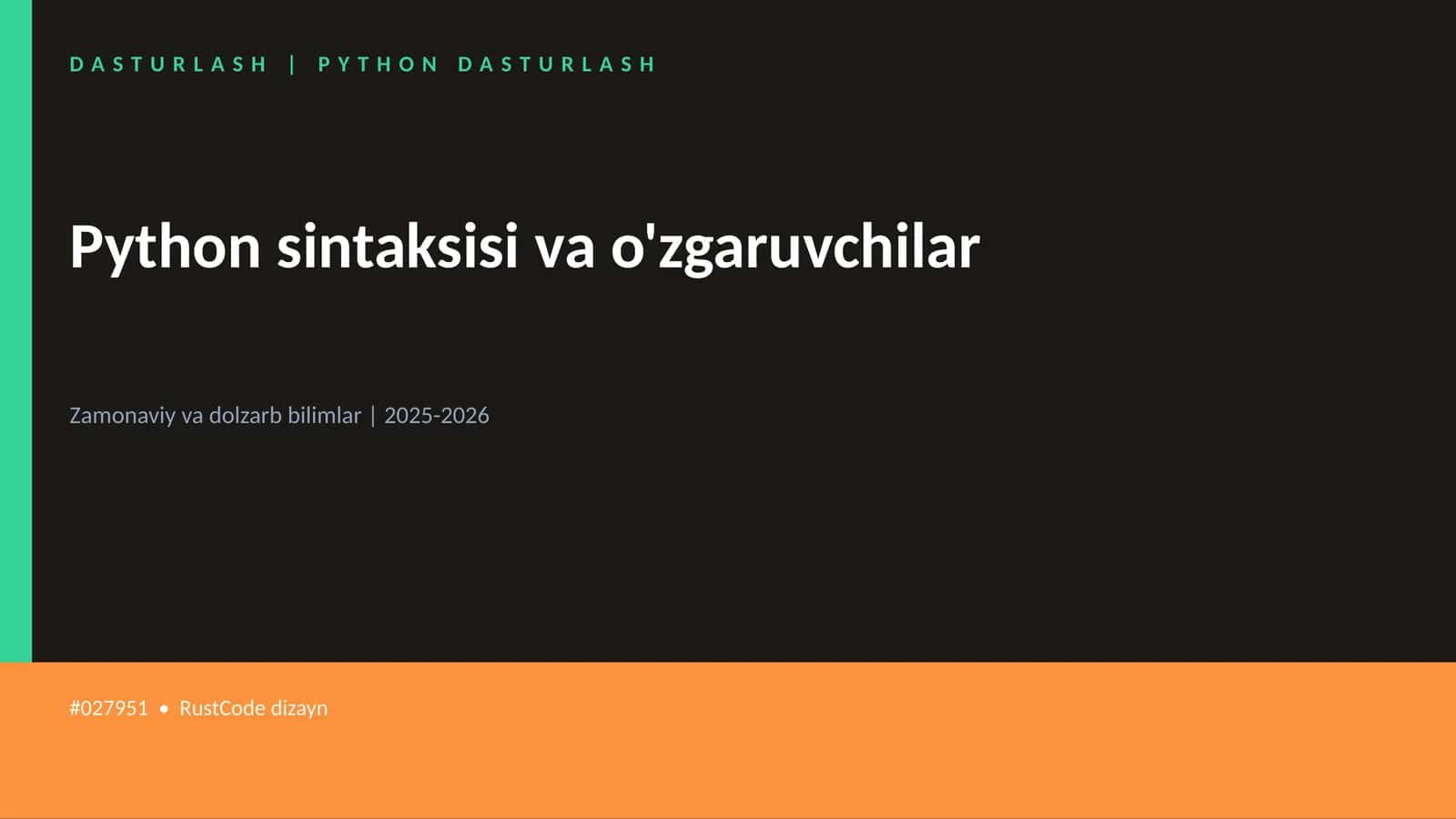 PYTHON DASTURLASH 1
