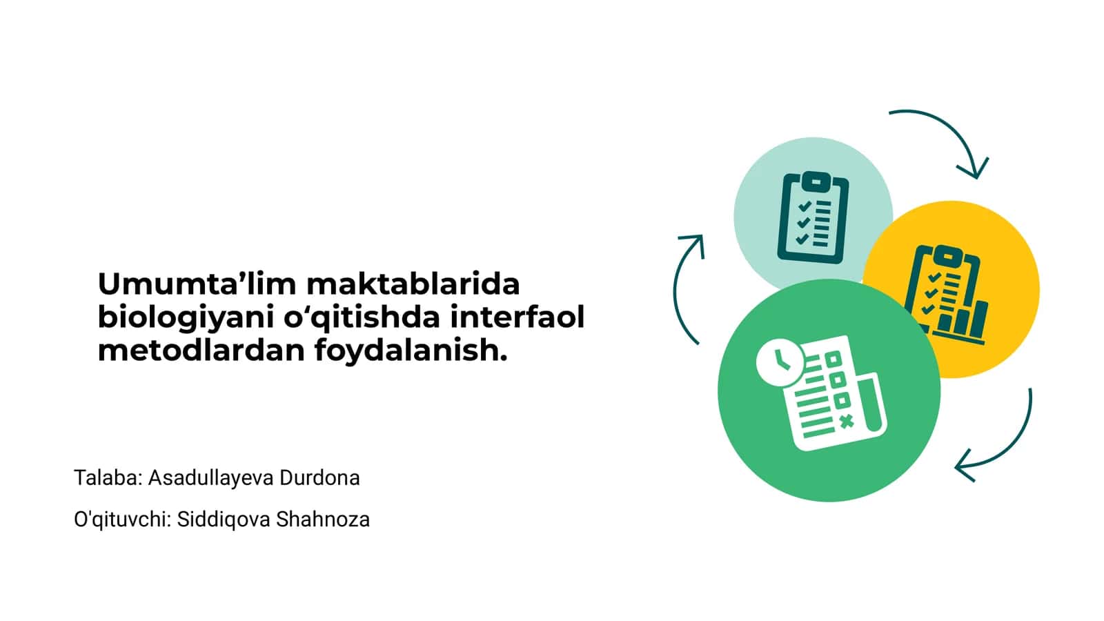 Biologiyani o‘qitishda interfaol metodlar 1