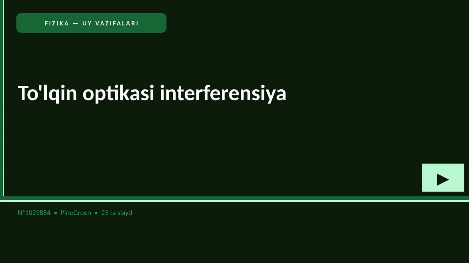 FIZIKA — UY VAZIFALARI 1