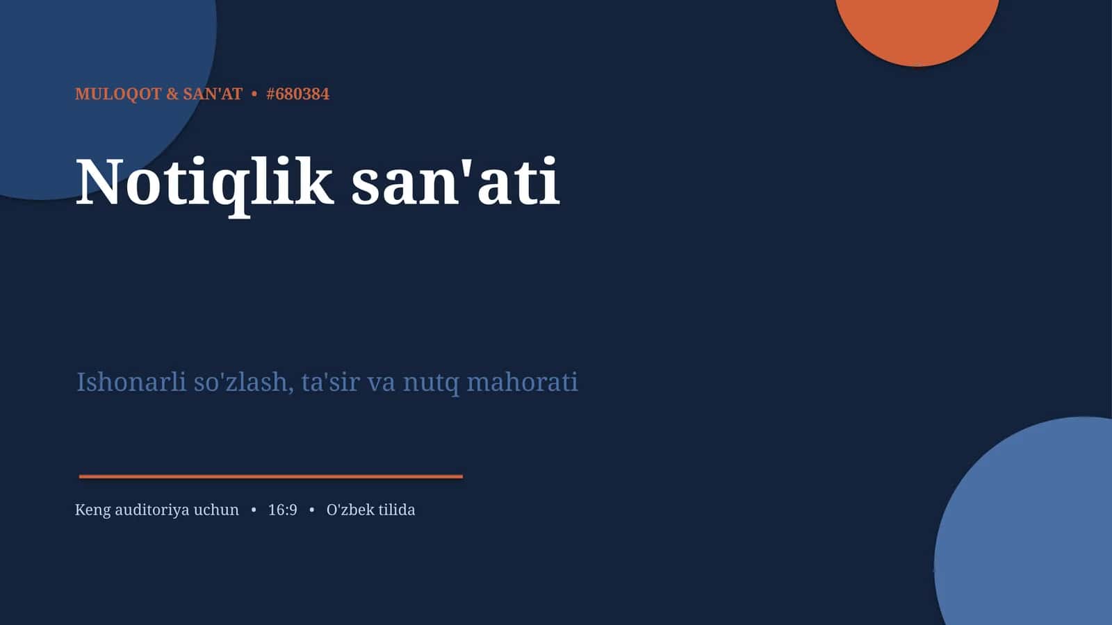 Notiqlik san'ati 1