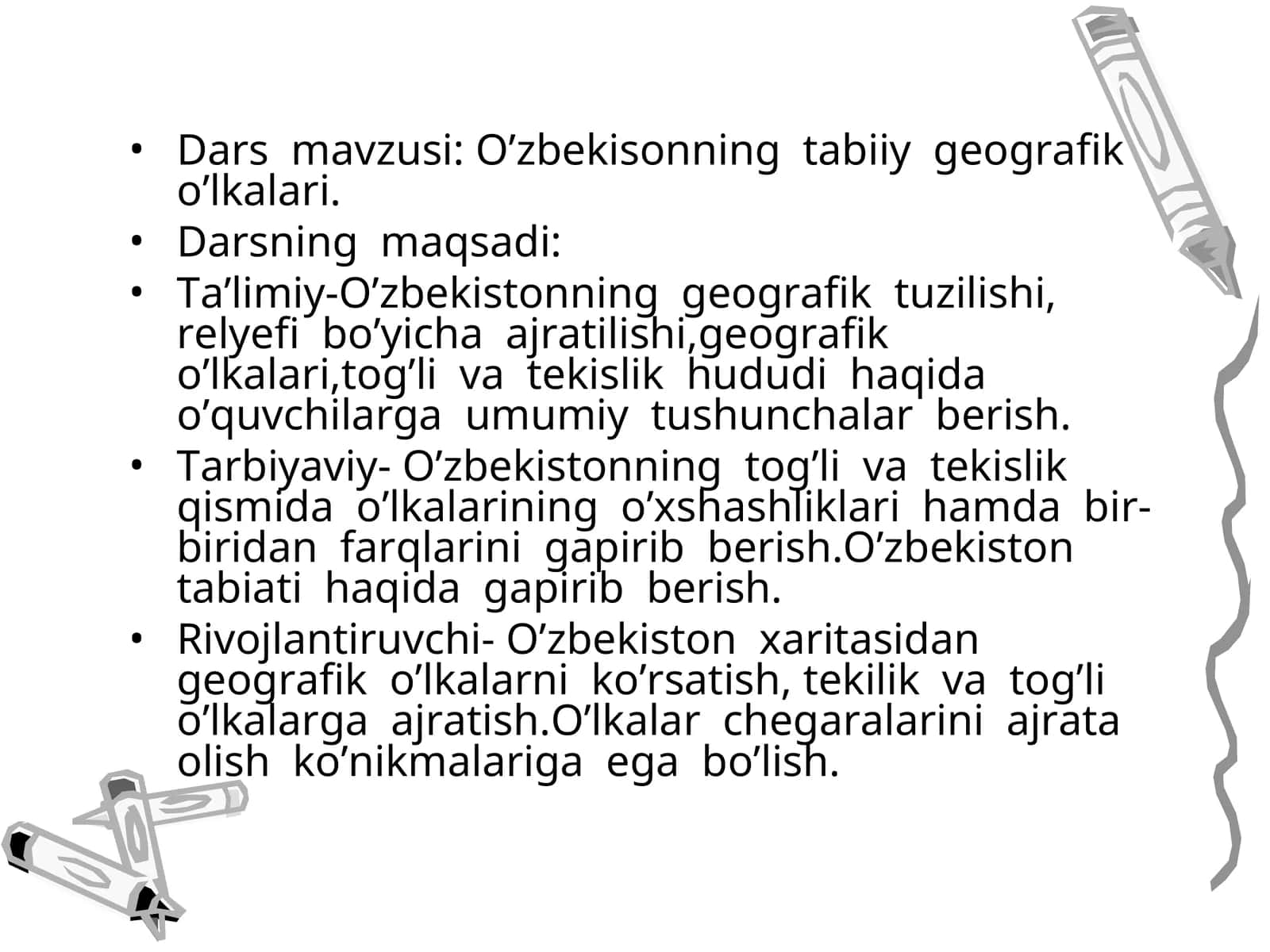 O’zbekiston geografik o’lkalari 1