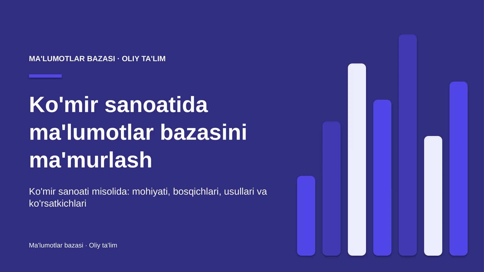 Ko'mir sanoatida ma'lumotlar bazasini ma'murlash 1