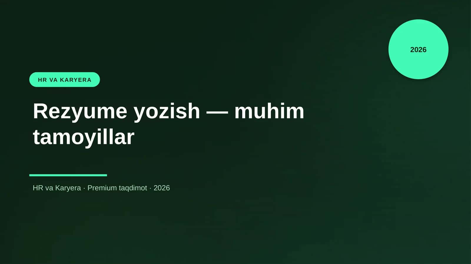 Rezyume yozish — muhim tamoyillar 1