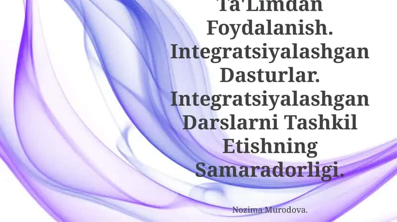 Integratsiyalashgan Ta'lim 1