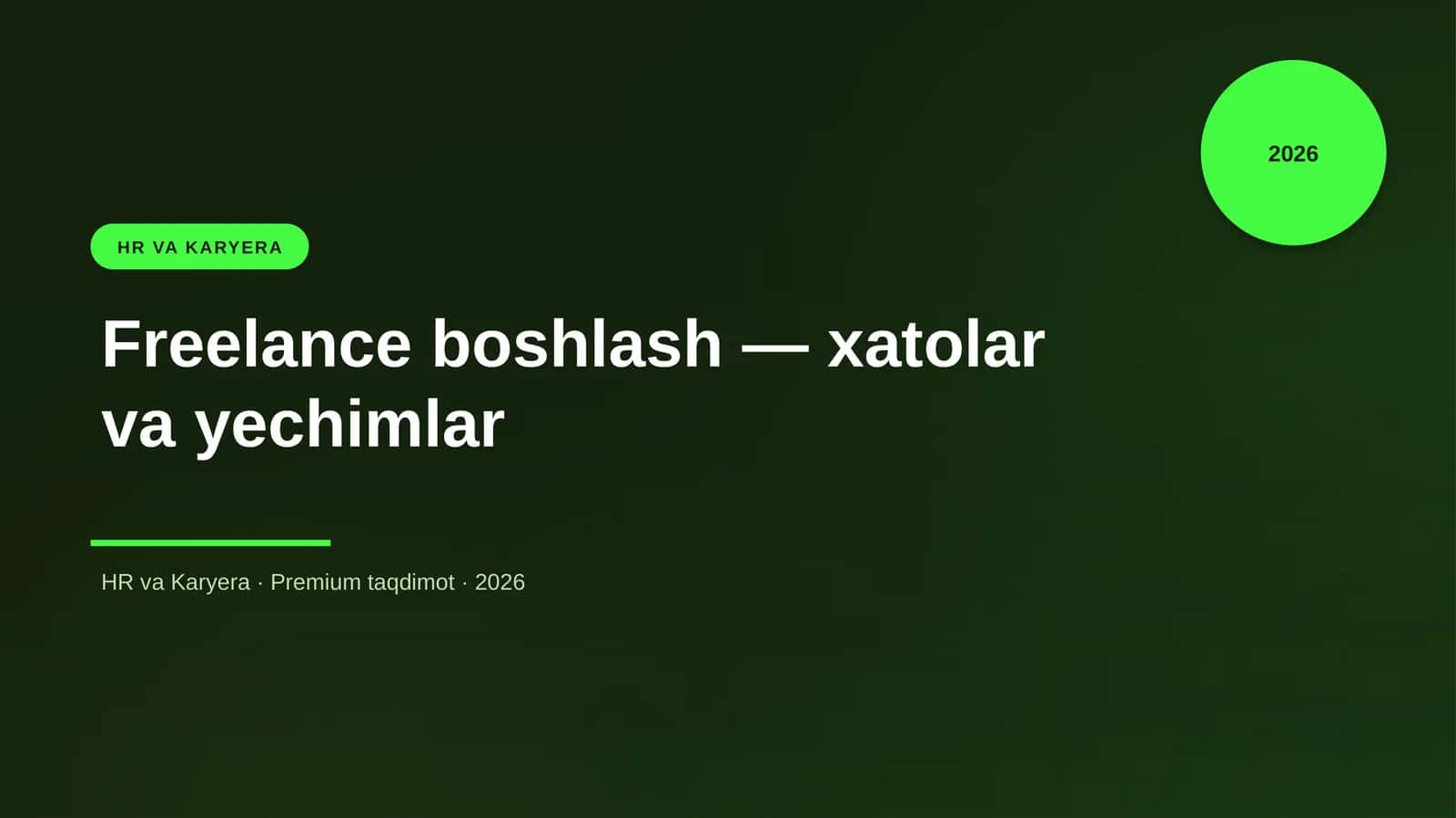 Freelance boshlash — xatolar va yechimlar 1