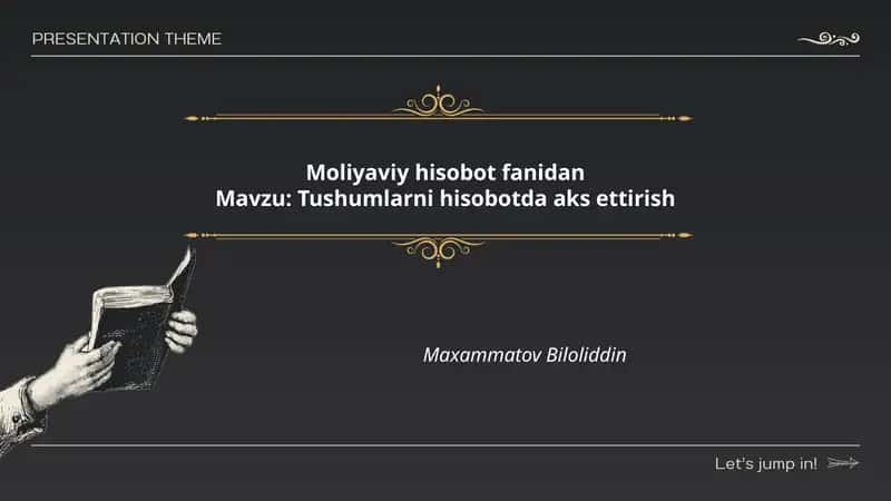 Moliyaviy hisobot fanidan 1