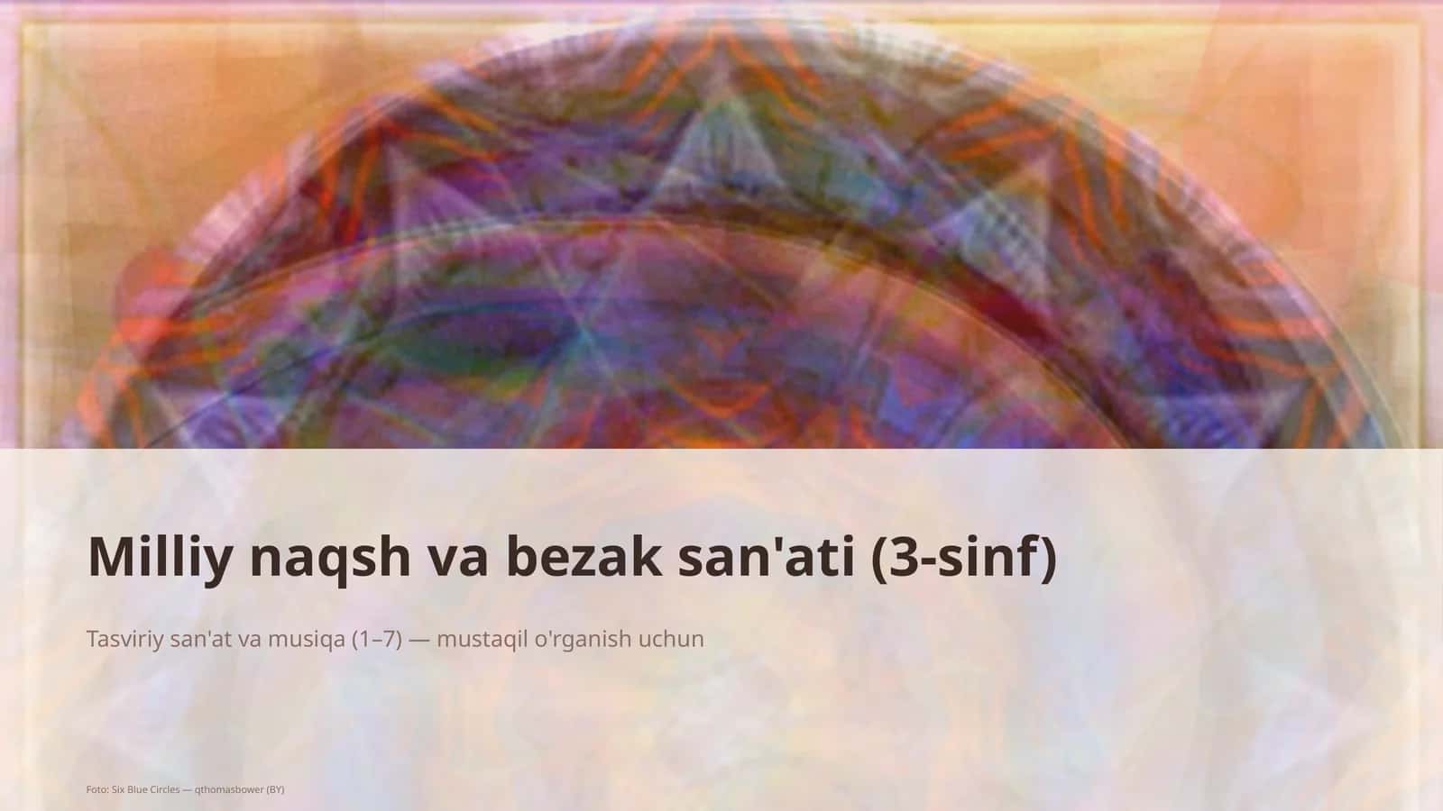 Milliy naqsh va bezak san'ati (3-sinf) 1