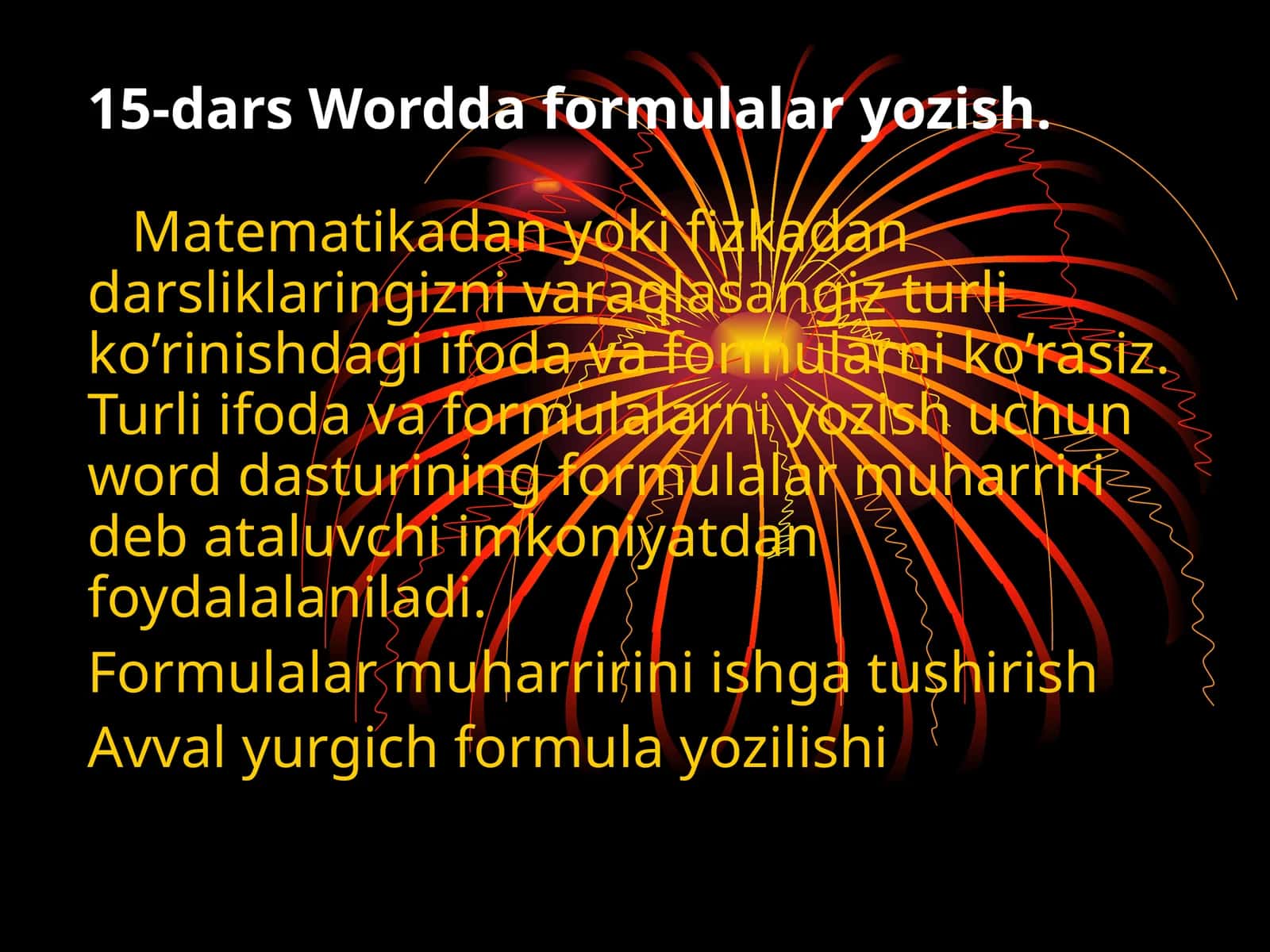 15-dars Wordda formulalar yozish 1