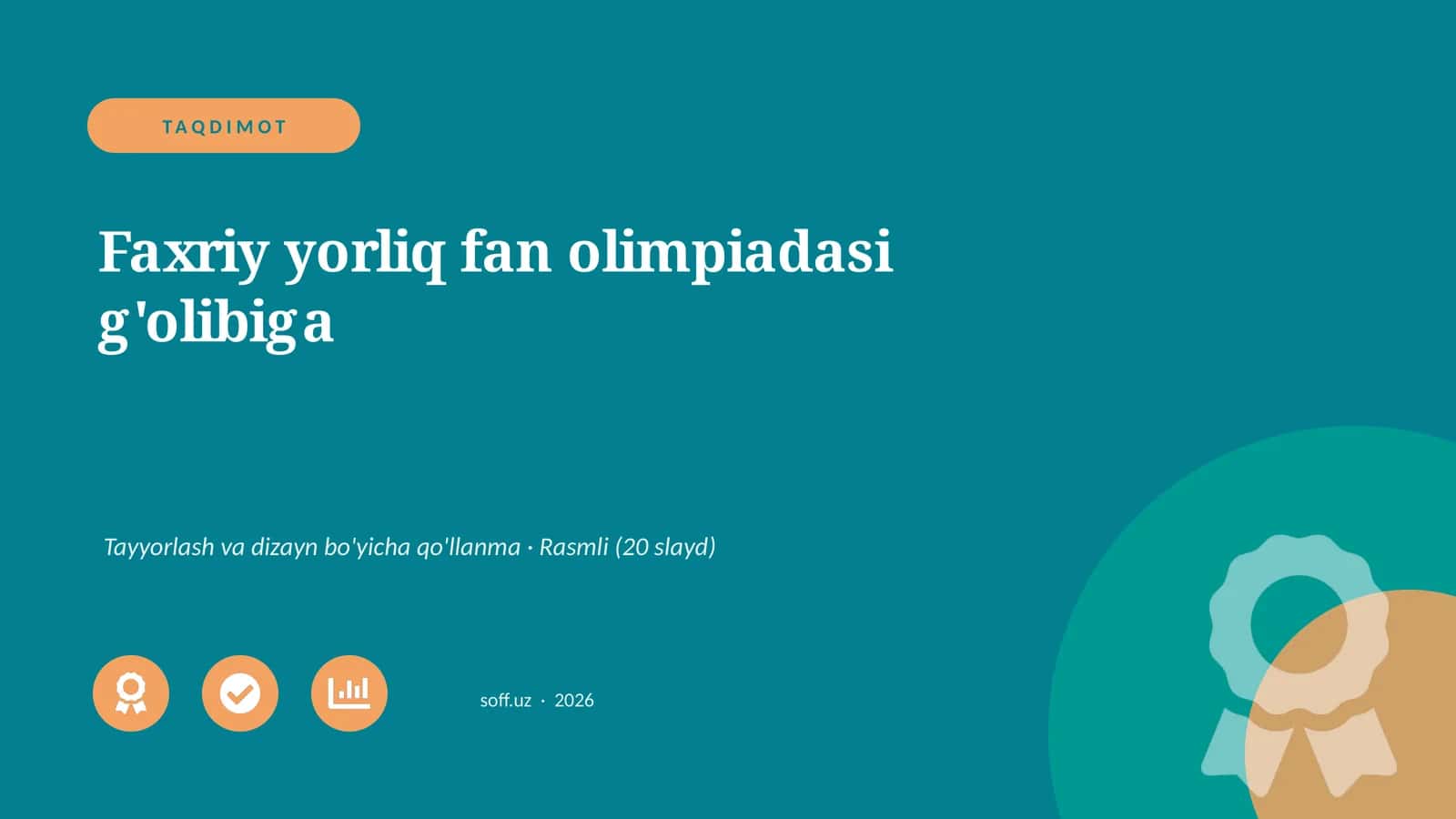 Faxriy yorliq fan olimpiadasi g'olibiga 1