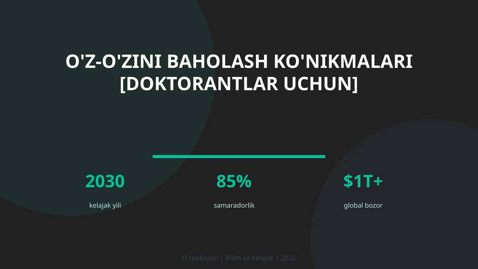 O'z-o'zini baholash ko'nikmalari [doktorantlar uchun] 1