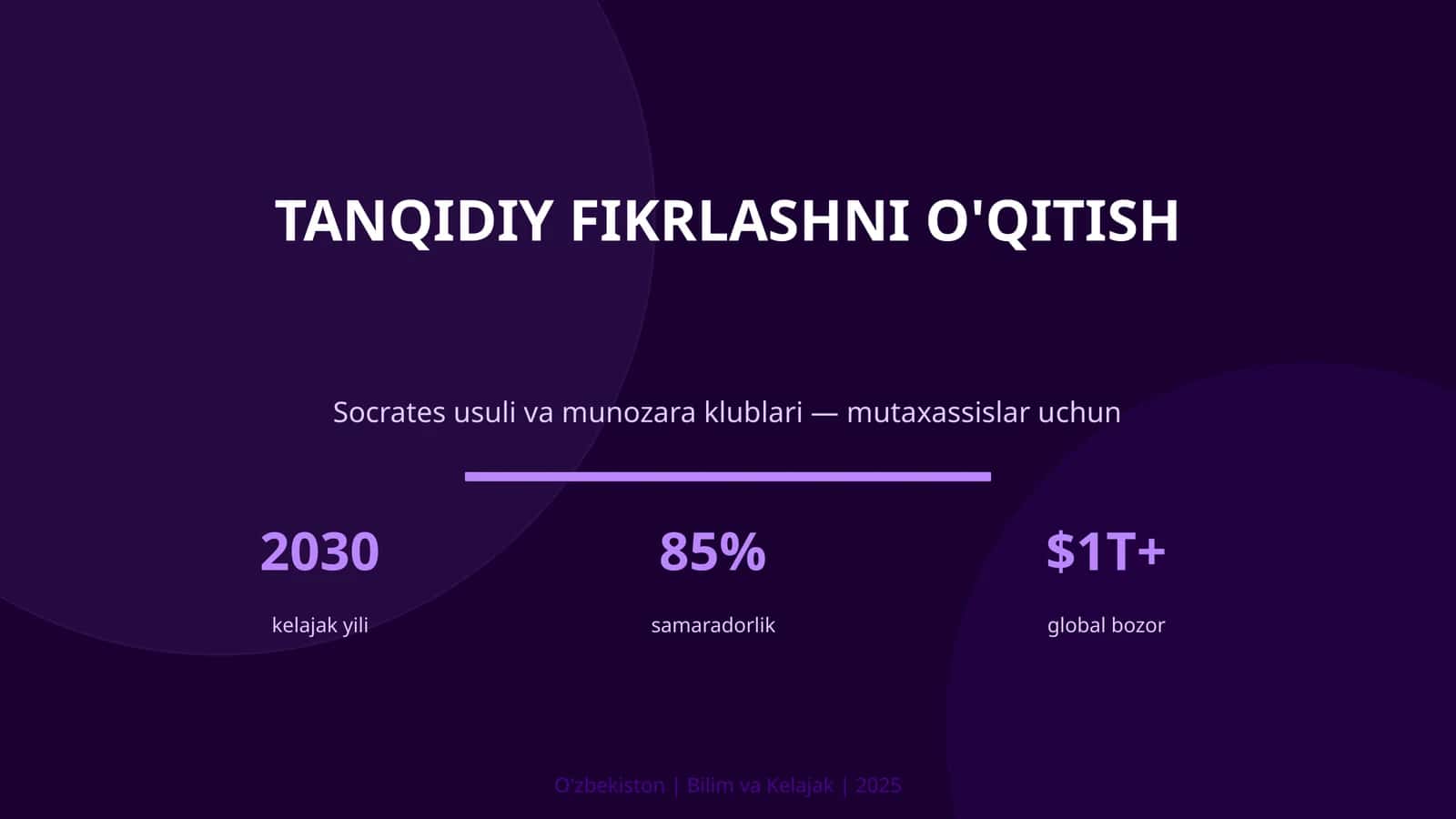 Tanqidiy fikrlashni o'qitish 1
