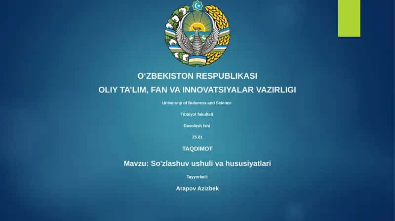 So'zlashuv ushuli va hususiyatlari 1