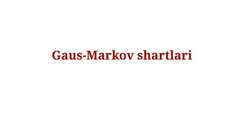 Gaus-Markovshartlari 1
