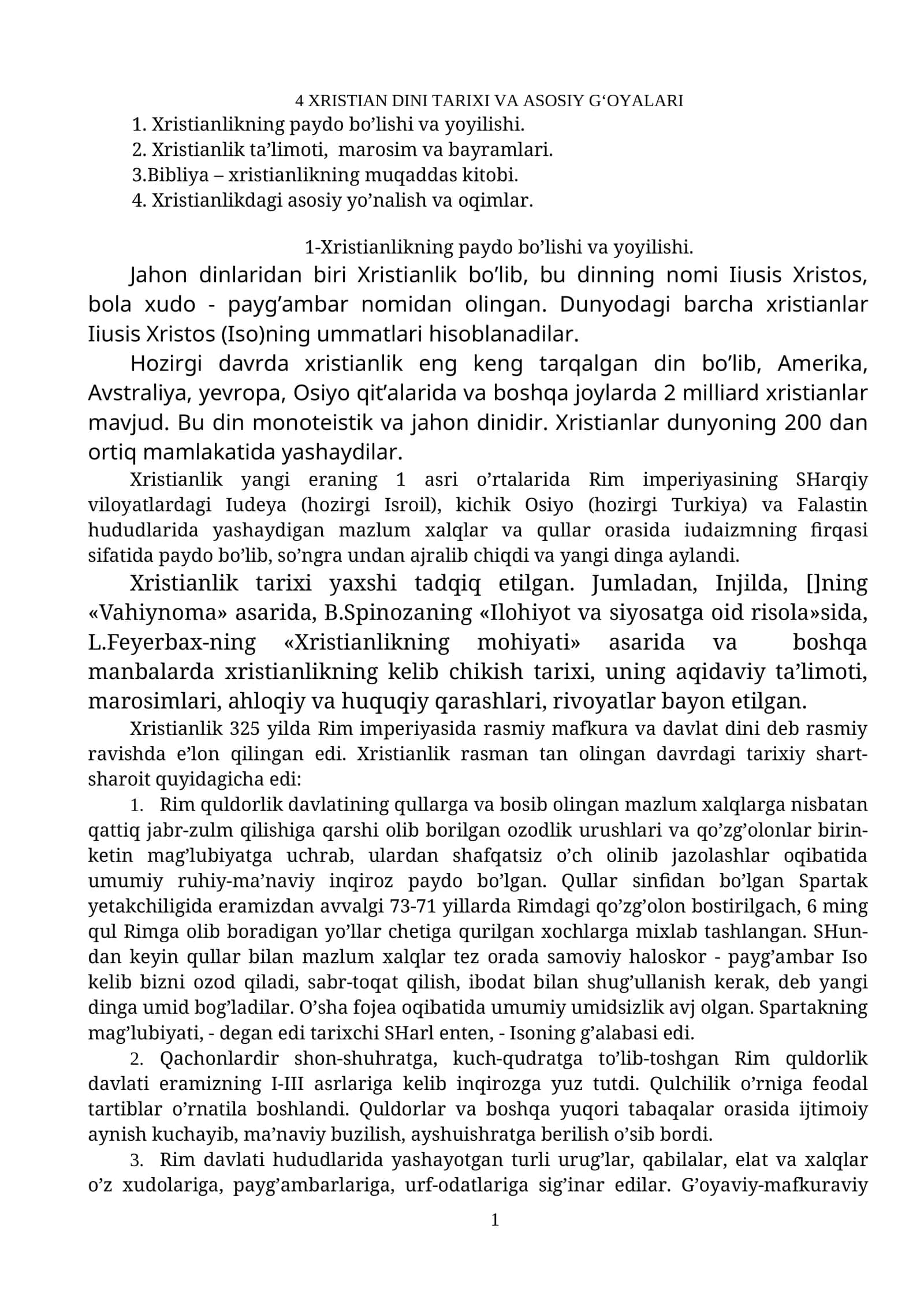 4 XRISTIAN DINI TARIXI VA ASOSIY G‘OYALARI 1