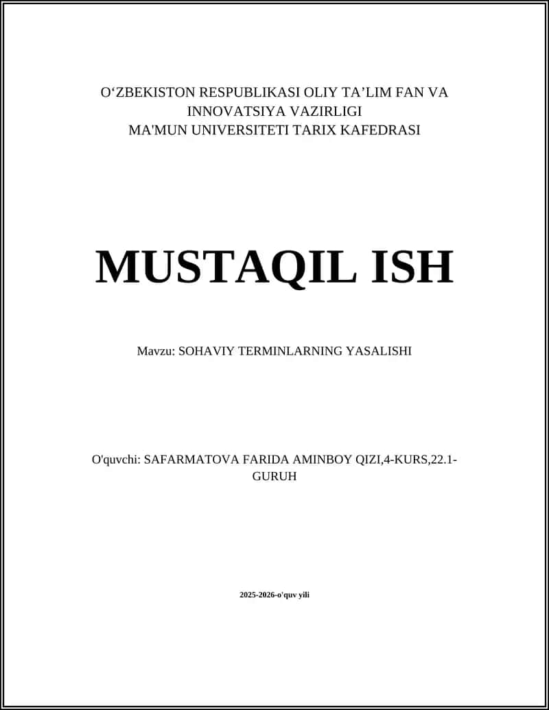 SOHAVIY TERMINLARNING YASALISHI 1