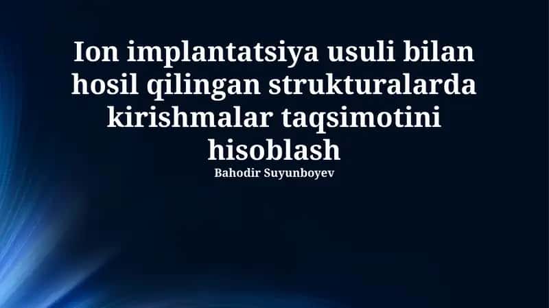 Ion Implantatsiyasi 1
