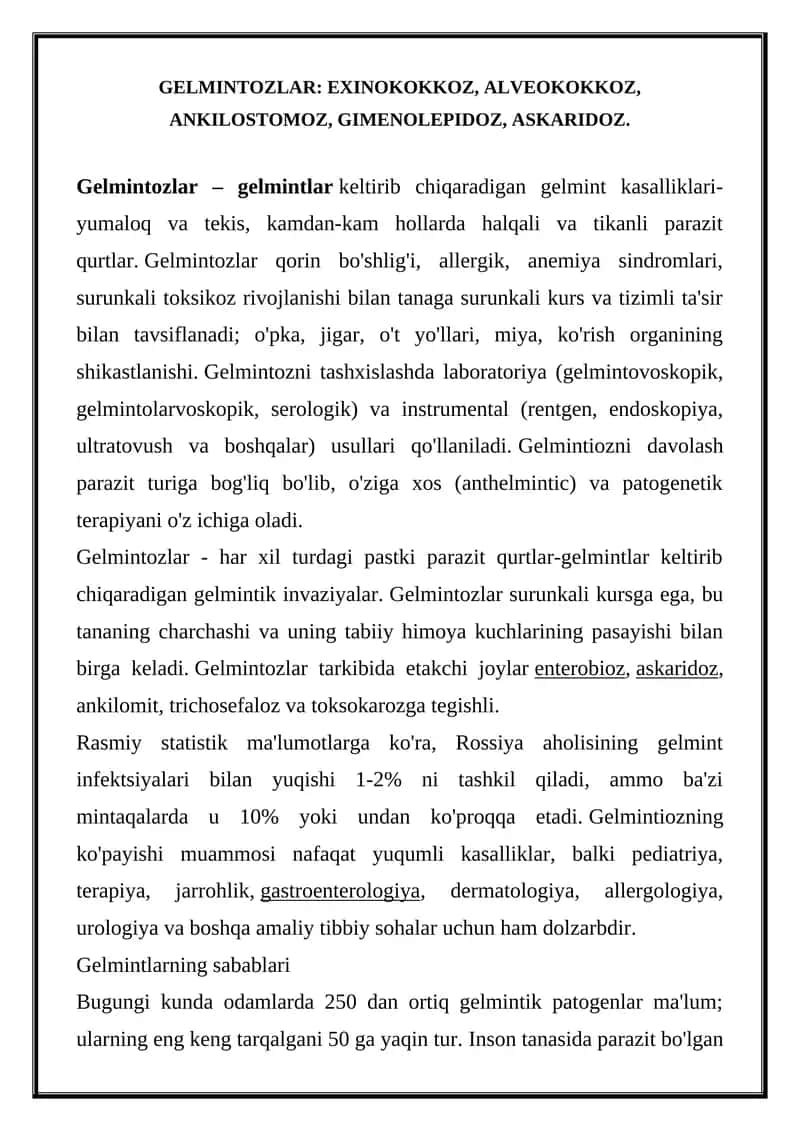 Gelmintozlar 1