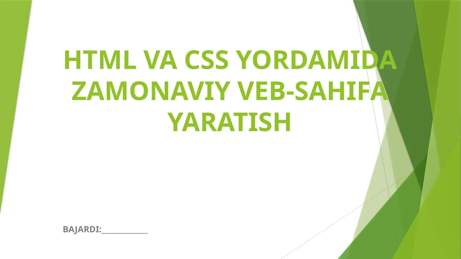 HTML VA CSS YORDAMIDA ZAMONAVIY VEB-SAHIFA YARATISH 1