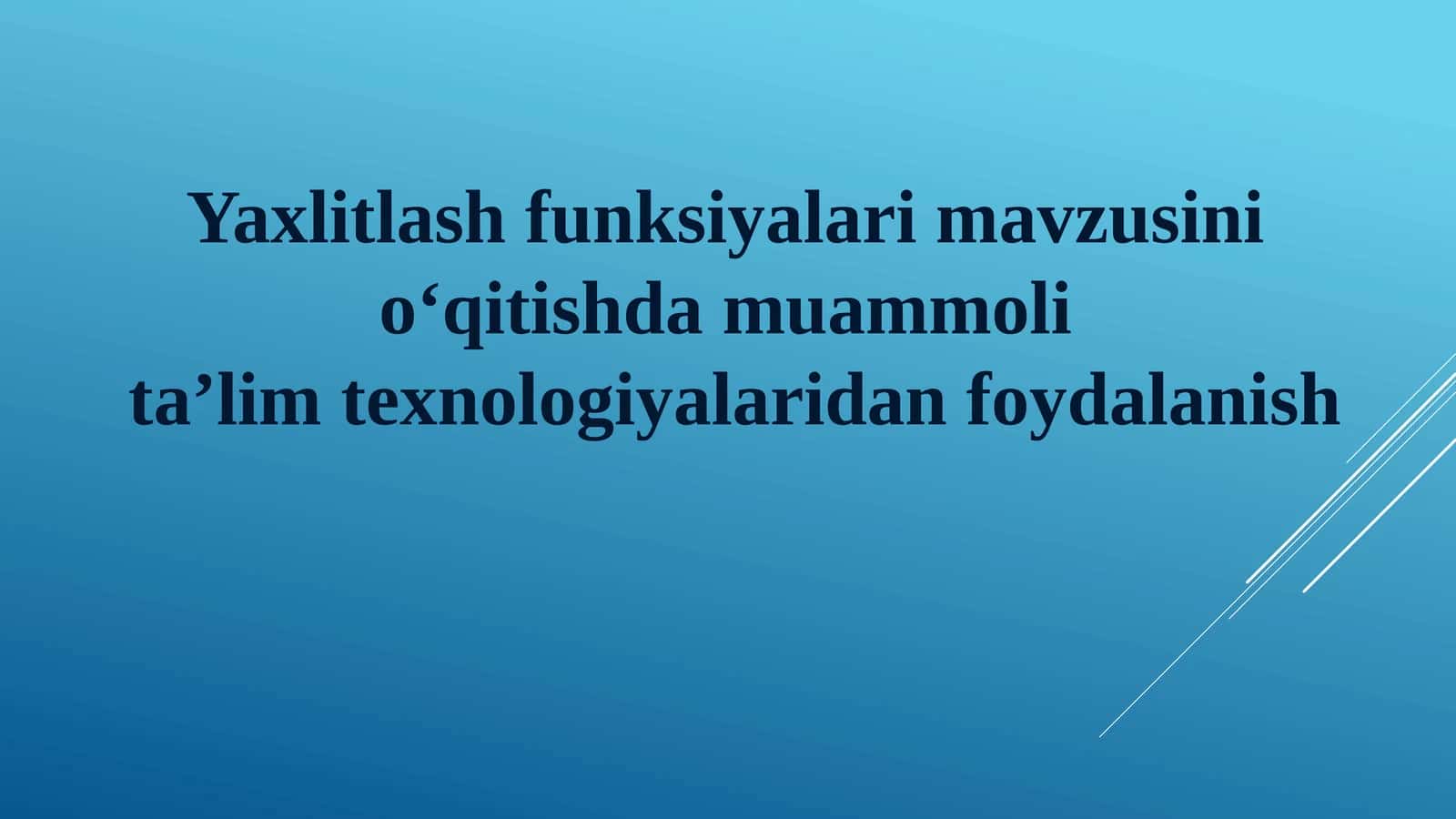 Yaxlitlash funksiyalari 1