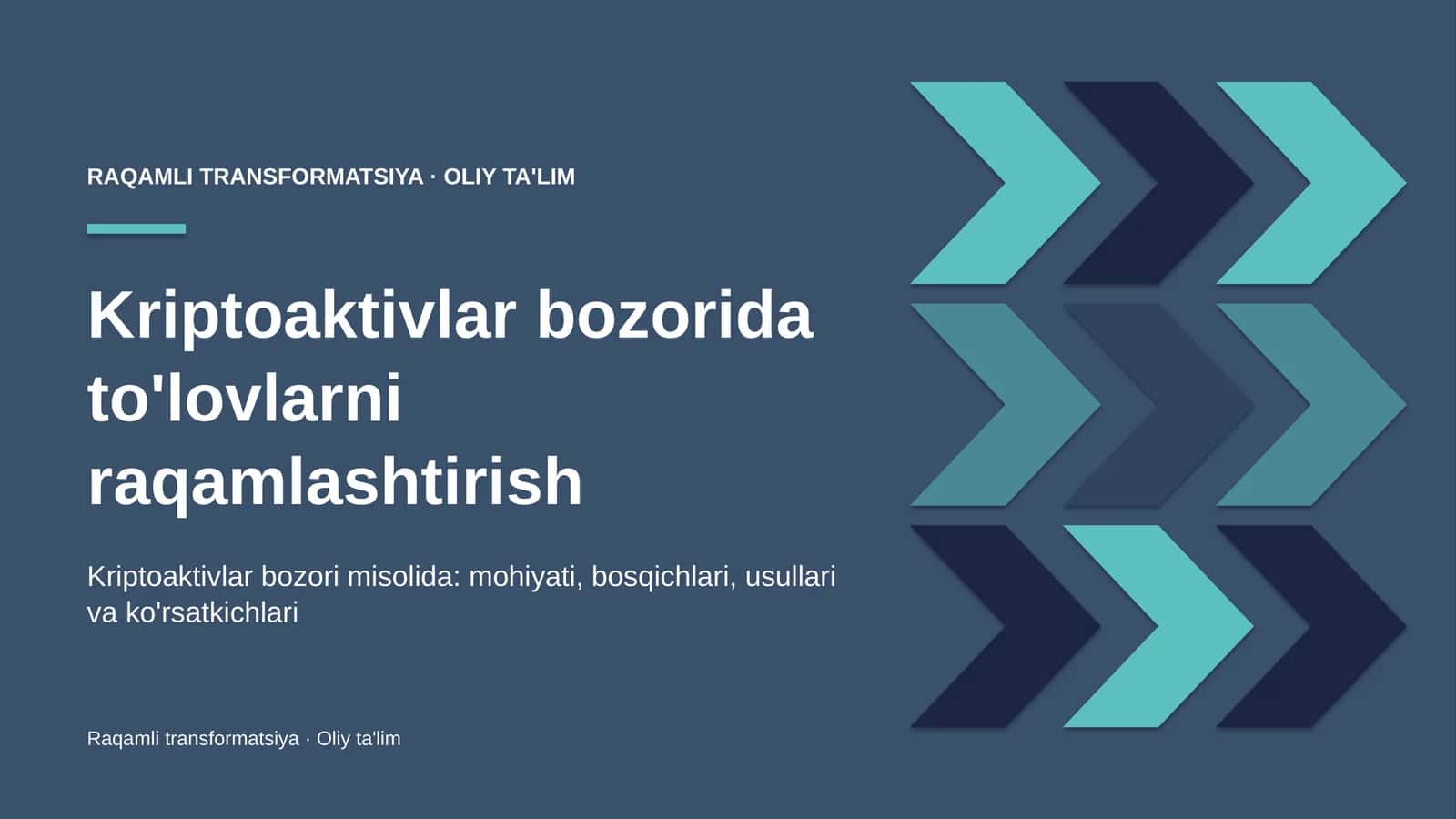 Kriptoaktivlar bozorida to'lovlarni raqamlashtirish 1
