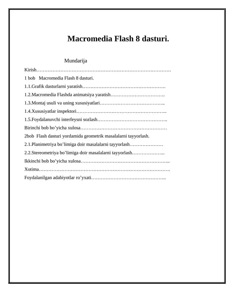 Macromedia Flash 8 dasturi 1