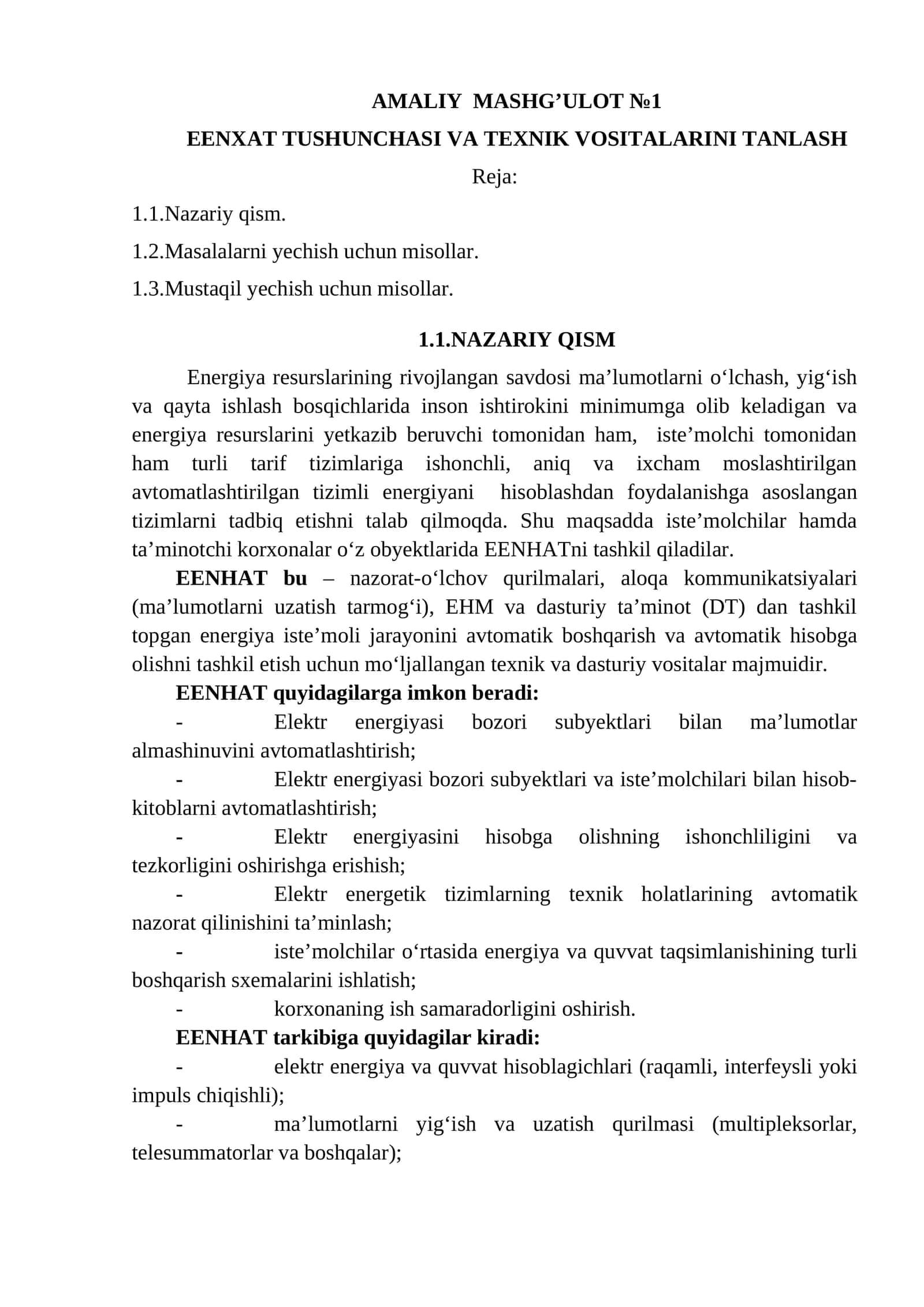 AMALIY MASHG’ULOT №1 1
