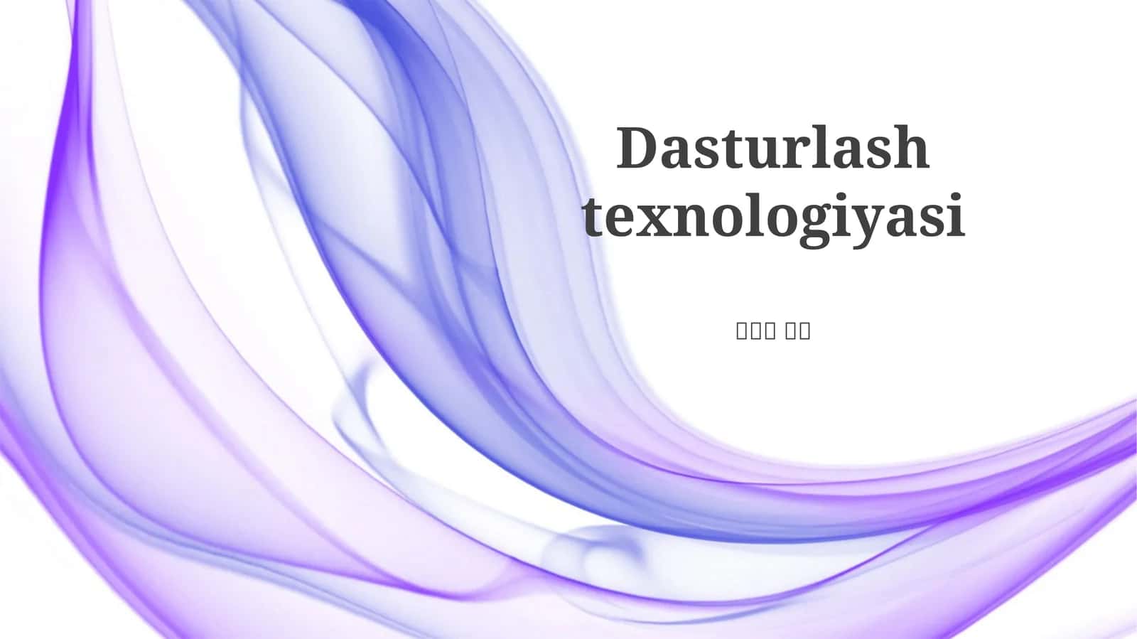 Zamonaviy Dasturlash Vositalari 1