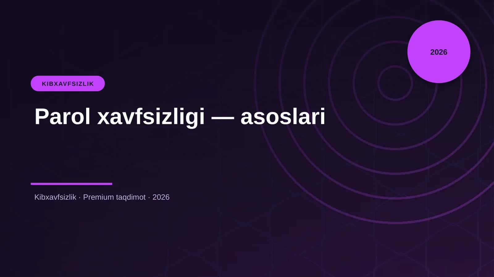 Parol xavfsizligi — asoslari 1