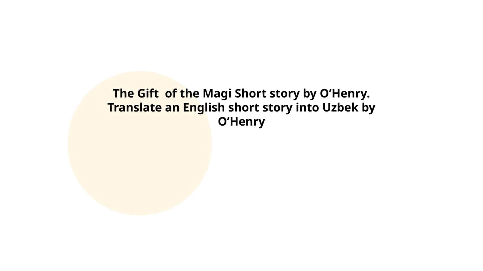 The Gift of the Magi Short story by O’Henry 1
