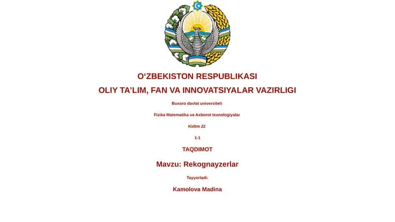 Rekognayzerlar 1