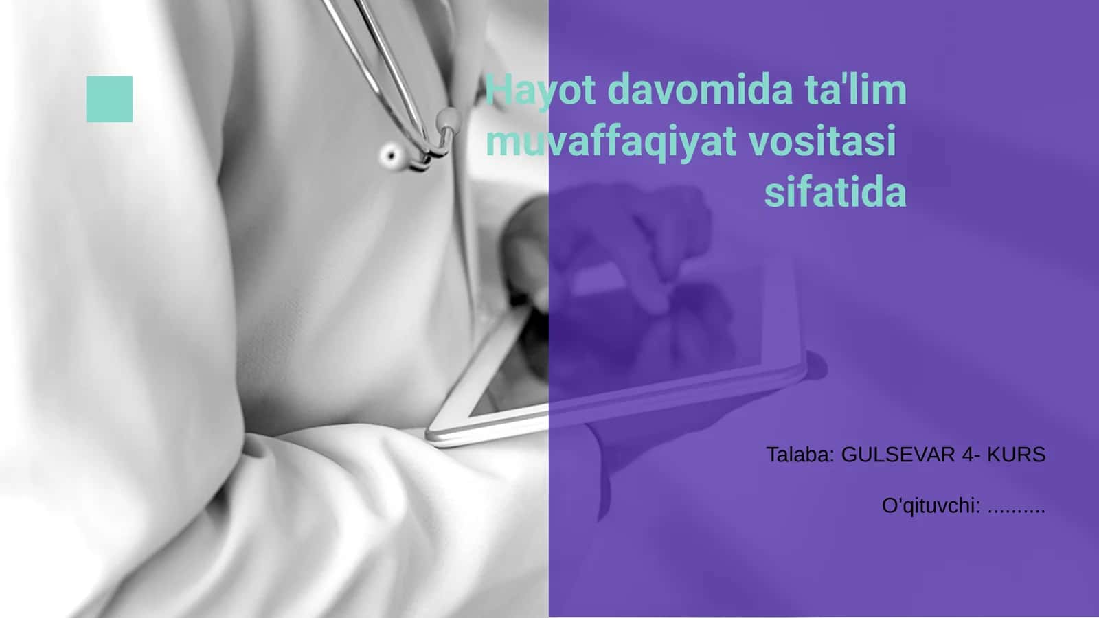 Talaba: GULSEVAR 4- KURS 1