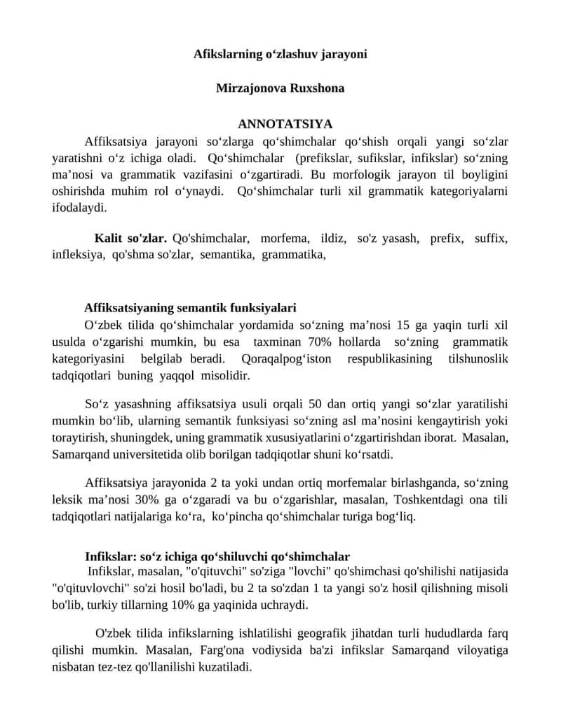 Affiksatsiya jarayoni 1