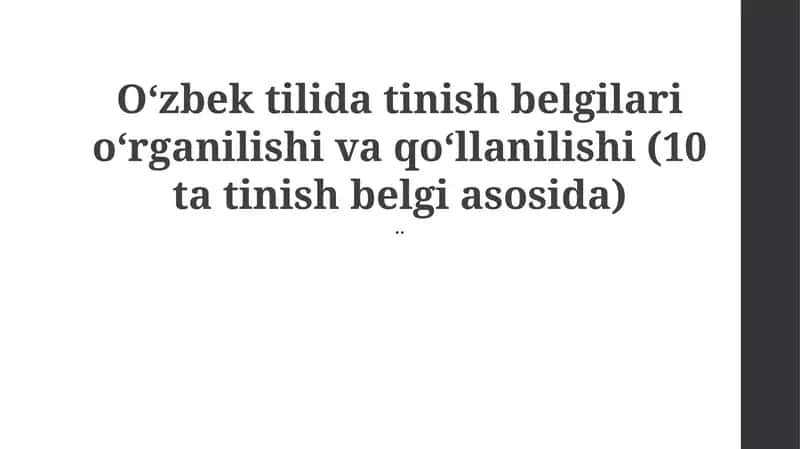 O‘zbek tilida tinish belgilari 1