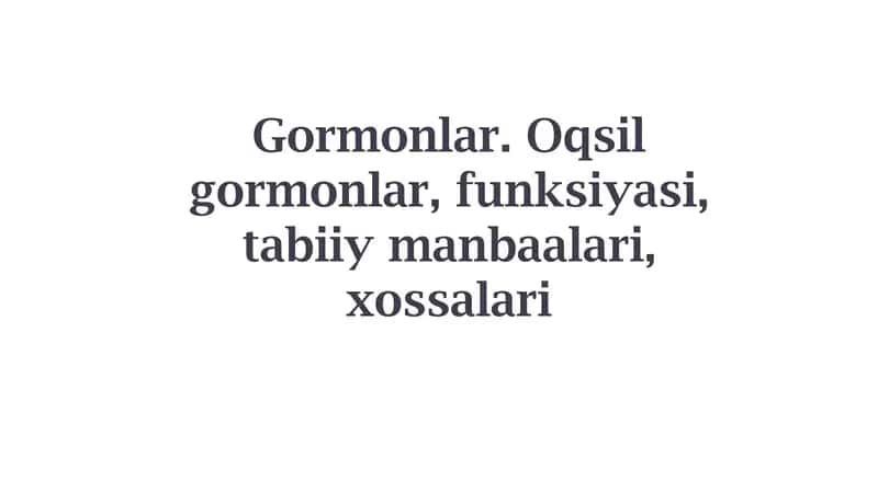 Oqsil gormonlar 1